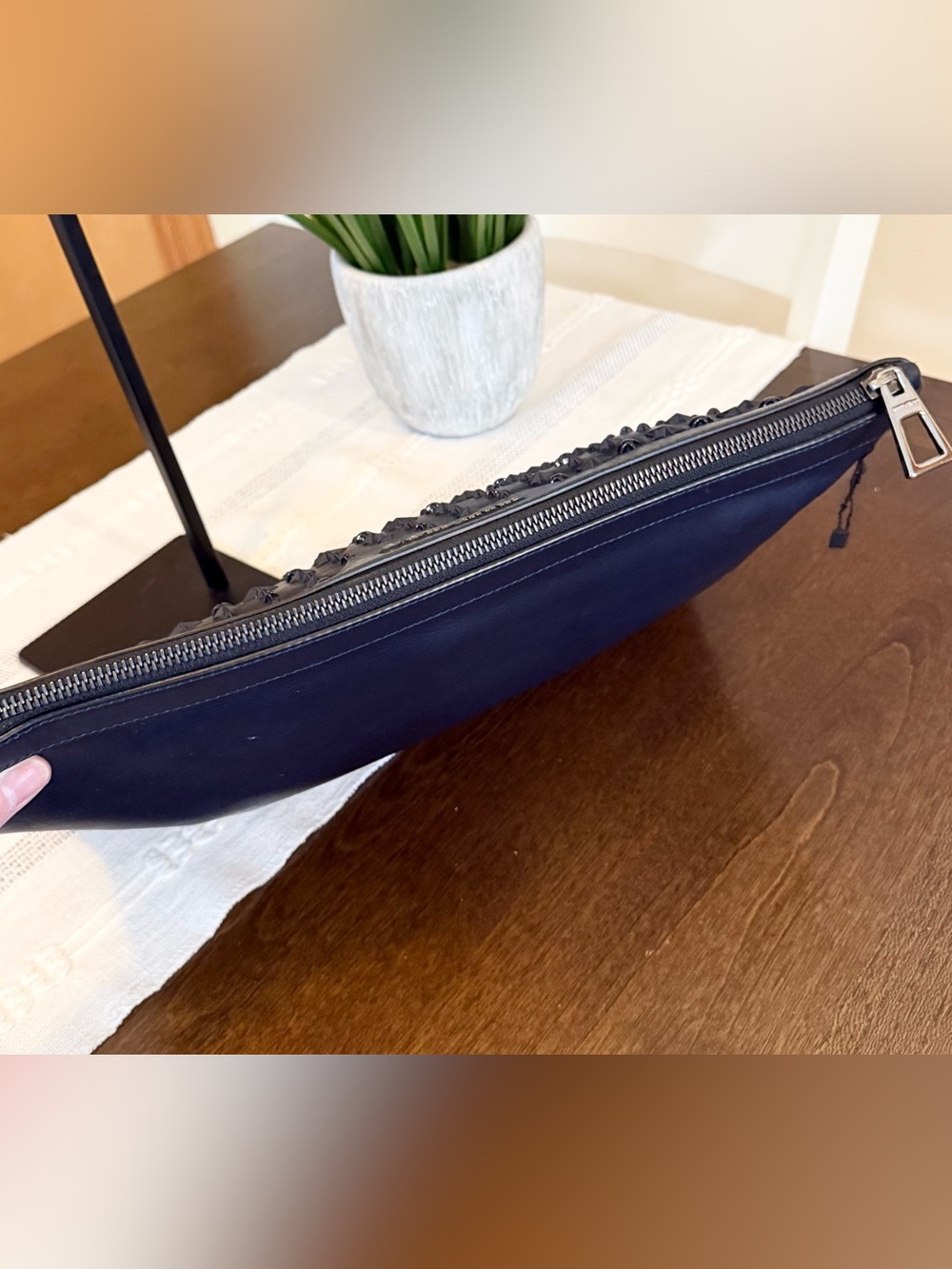 Jimmy Choo Derek Studded Leather Zip Clutch - Picture 7 of 10